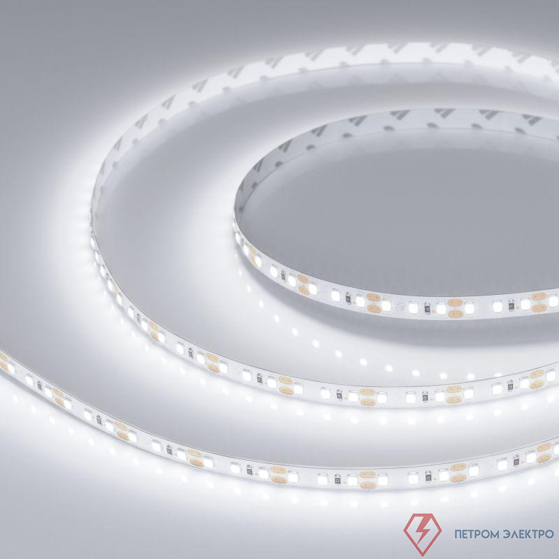 Лента светодиодная RT-A120-8mm 12V White 6000К 9.6Вт/м IP20 2835 открыт. (уп.5м) Arlight 012334(2)