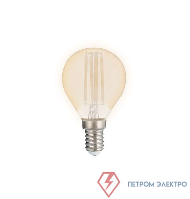 Лампа светодиодная филаментная PLED OMNI 6Вт G45 4000К нейтр. бел. E14 230В/50Гц Gold JazzWay 5021273