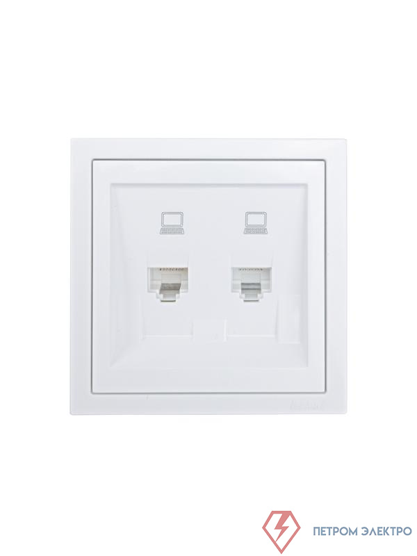 Розетка компьютерная 2-м СП ZIMA IP20 механизм бел. LEZARD 704-0288-141