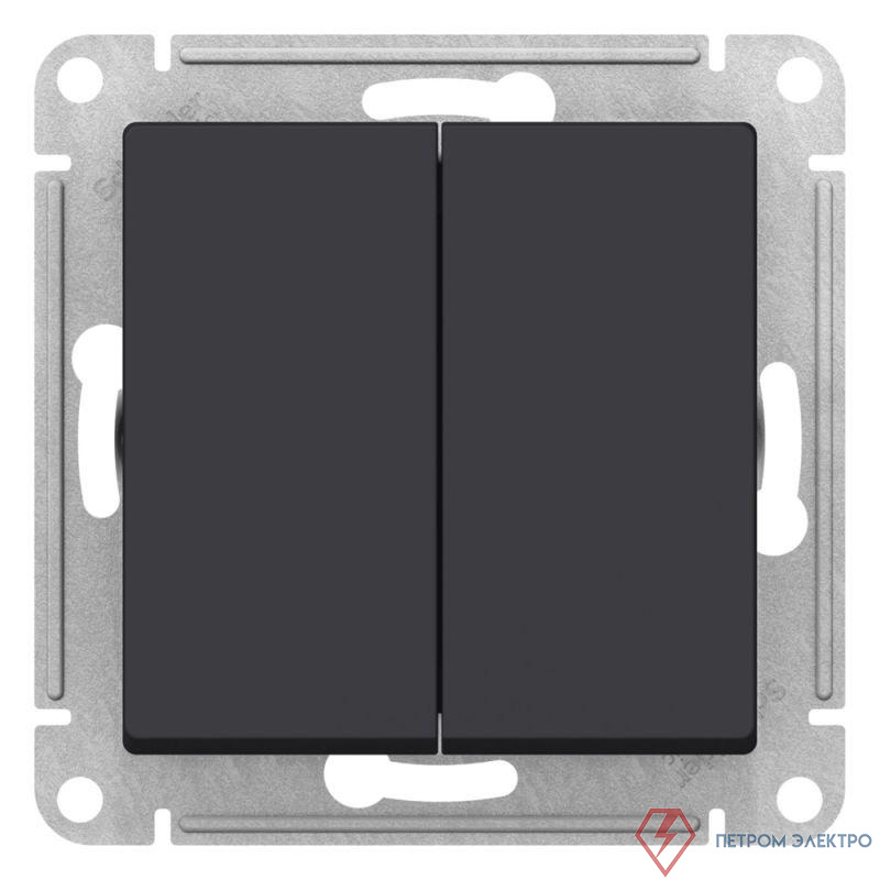 Переключатель перекрестный 2-кл. AtlasDesign 2хсх.7 10АХ механизм карбон SE ATN001073
