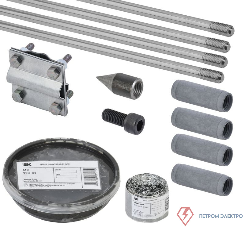 Комплект заземления верт. d16 дл.6м (4х1.5м) оцинк. сталь IEK ZKZ10-11-016-06