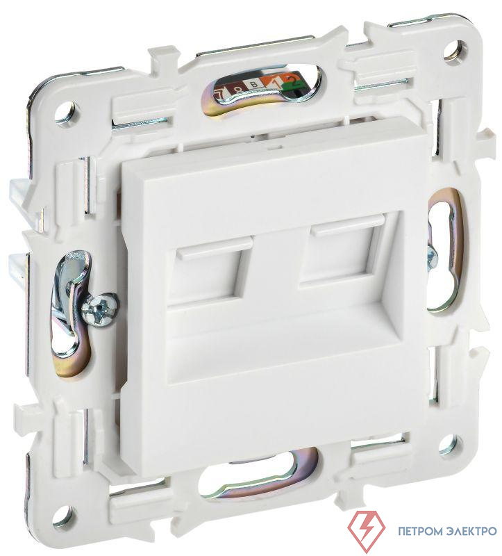 Розетка компьютерная двойная RJ45 кат.5E SKANDY SK-K03W арктич. бел. IEK SK-K20-1-K01