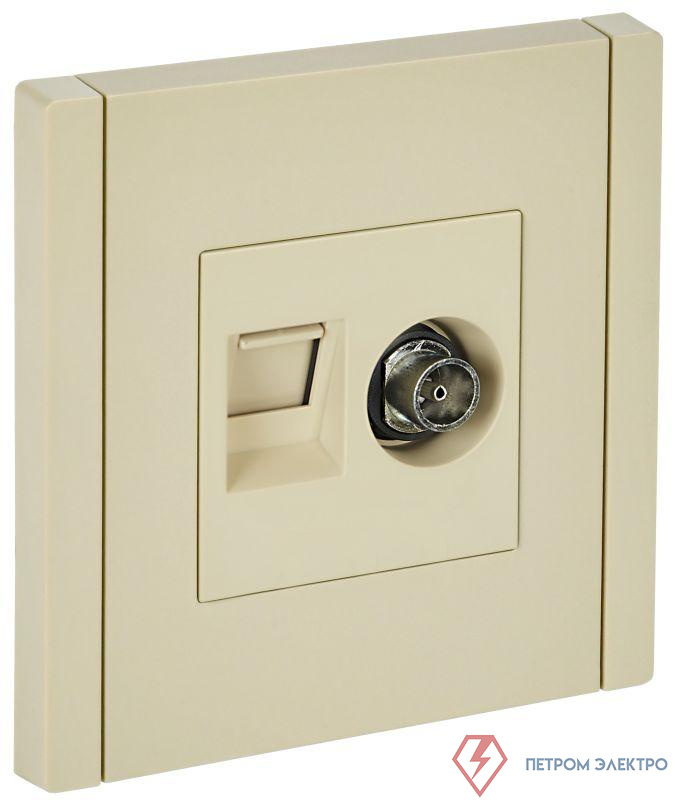 Розетка 2-м TV+RJ45 кат.5E FORTE&PIANO FP436 ваниль IEK FP-AK20-1-K10
