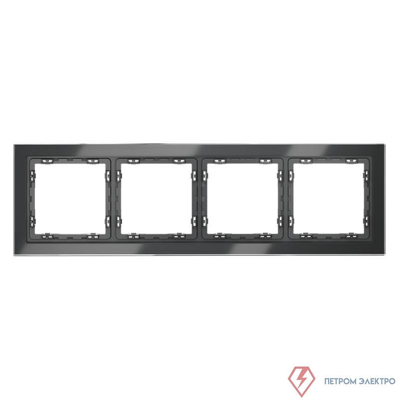 Рамка 4-м S70 стеклян. графит Voltum VLS110407