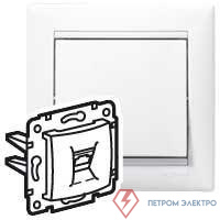 Розетка телефонная 1-м СП Valena RJ11 механизм бел. (DIY-упак.) IEK 694274