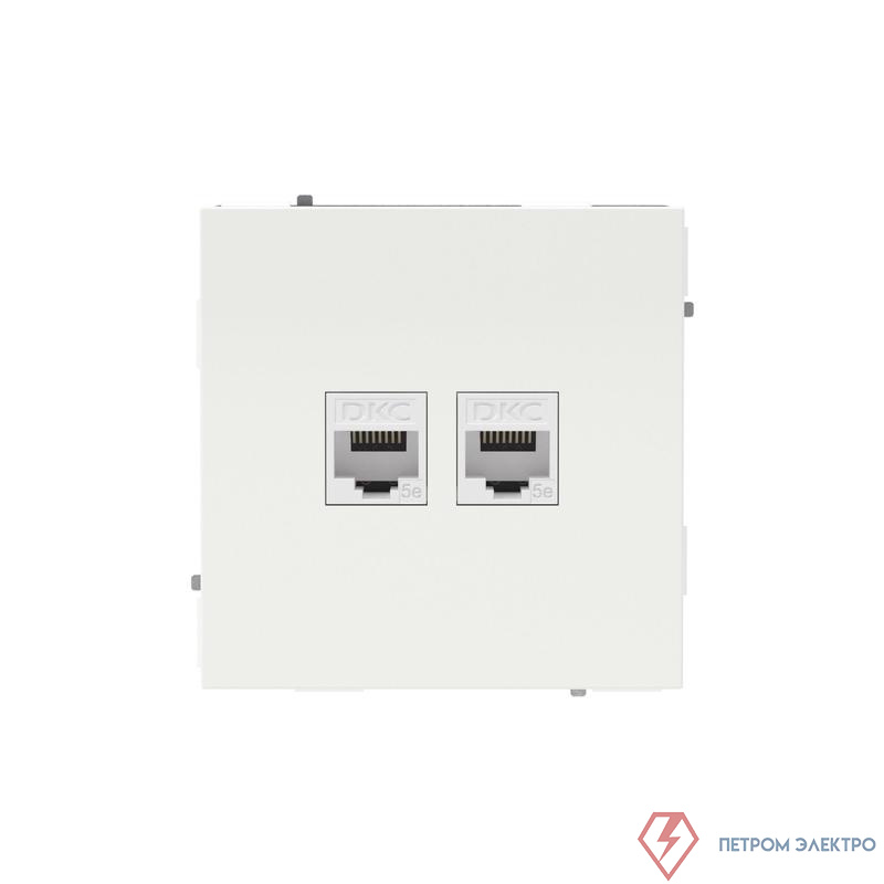 Розетка компьютерная 2-м KANT RJ45 кат.5E без шторки бел. магнолия DKC 7000664