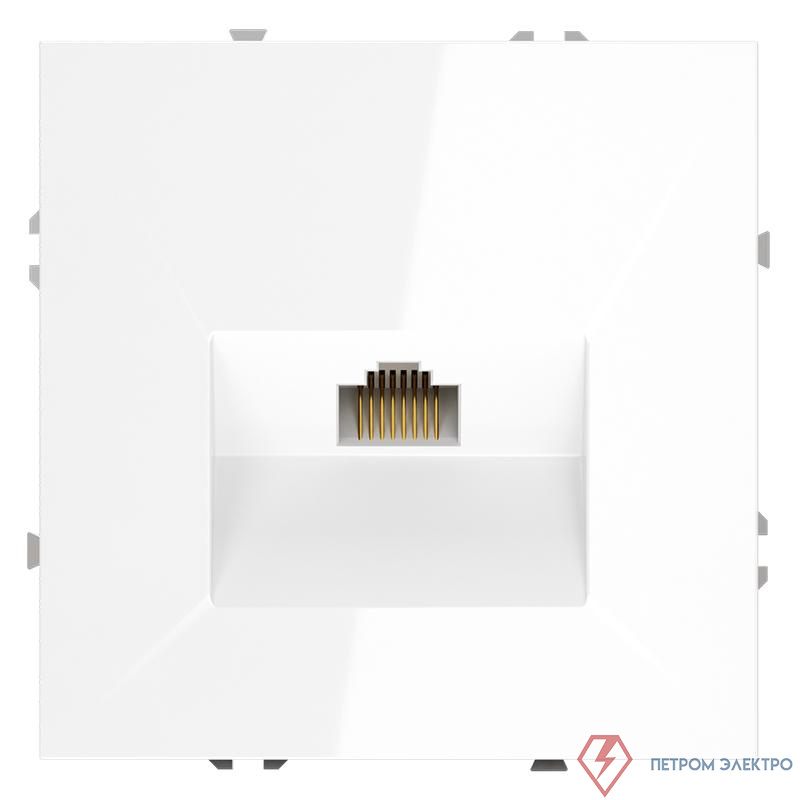 Розетка компьютерная 1-м СП S70 RJ45 кат.6 механизм бел. глянцевый Voltum VLS060101