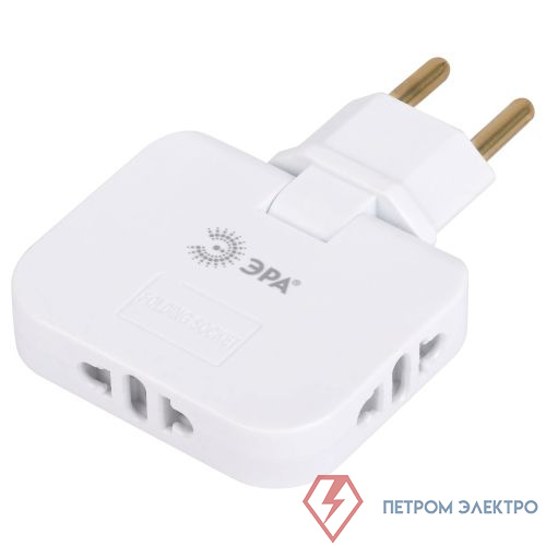 Разветвитель электрический 3-м 10А SPF-3-FL поворотн. бел. Эра Б0069088