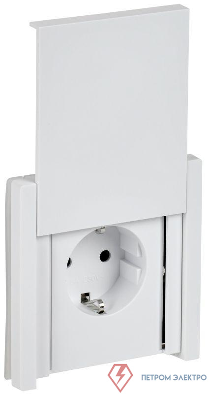 Розетка СП FORTE&PIANO 16А IP44 FP221 с заземл. защ. шторки с крышкой винт. крепл. бел. IEK FP-R16-16-44-K01