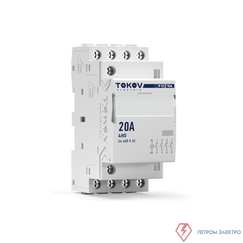 Контактор модульный 36мм 20А 230В АС 4НО PRIZMA TOKOV ELECTRIC TKE-PZ-MC-2-20-230-40