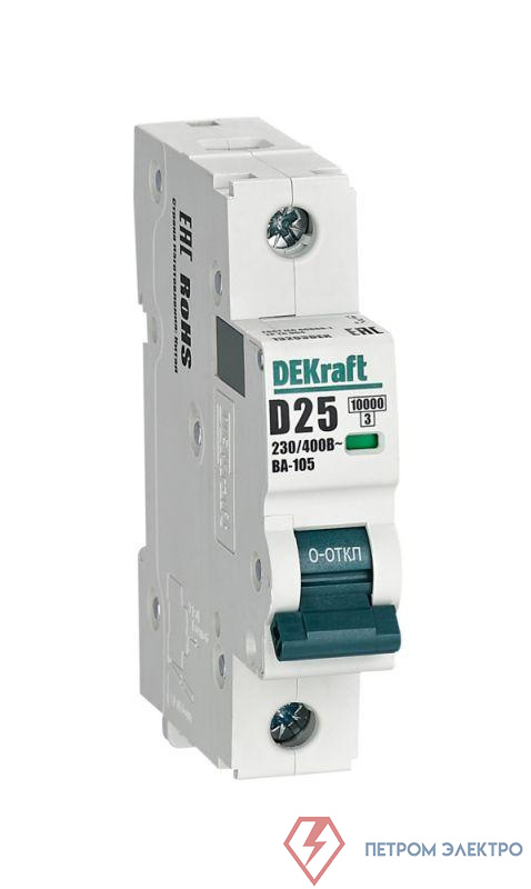 Выключатель автоматический модульный 1п D 25А 10кА ВА-105 DEKraft 13203DEK