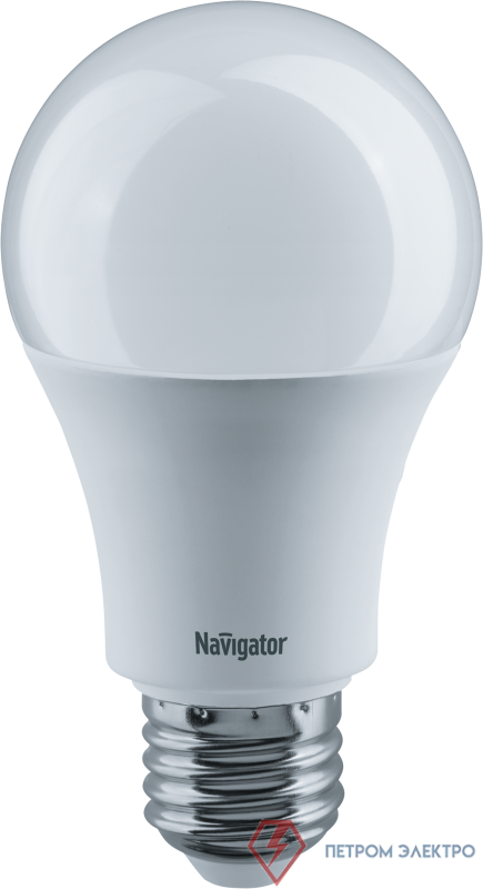 Лампа светодиодная 61 238 NLL-A60-12-230-6.5K-E27 12Вт грушевидная матовая 6500К холод. бел. E27 1020лм 176-264В Navigator 61238 0