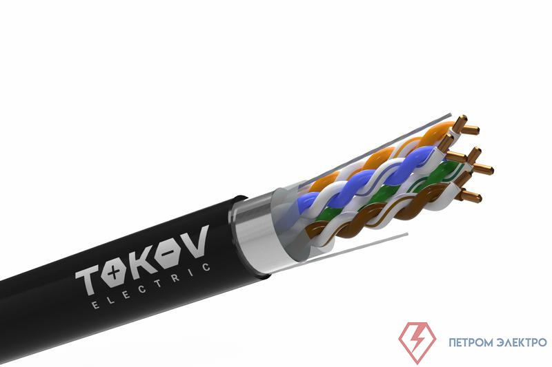 Кабель витая пара F/UTP 4х2х24AWG(0.51мм) кат.5E PE TOKOV PRO Fluke tested (м) TOKOV ELECTRIC TKP-C05-F42-5E-305-OD