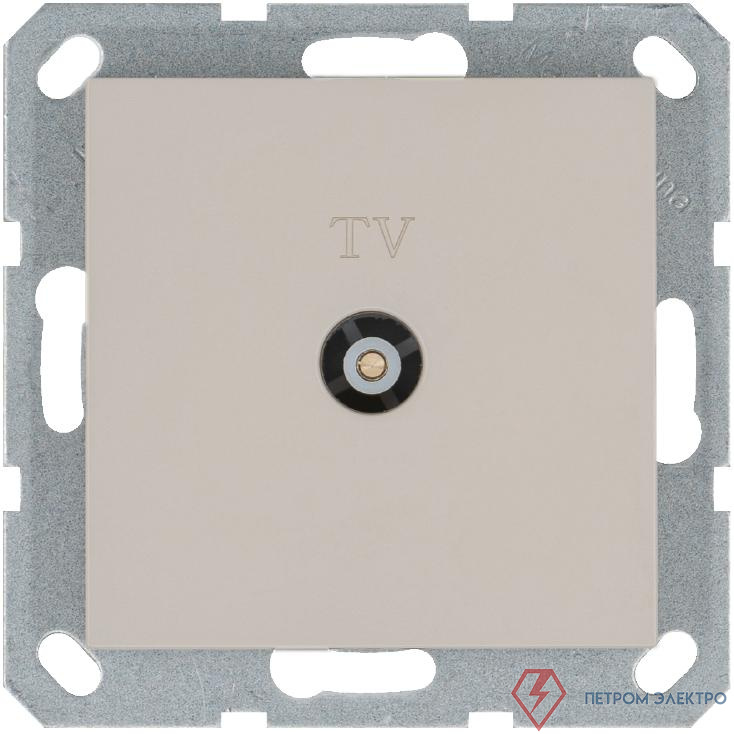Розетка телевизионная проходная TV Ф9.5мм механизм тауп Jasmart G6002T