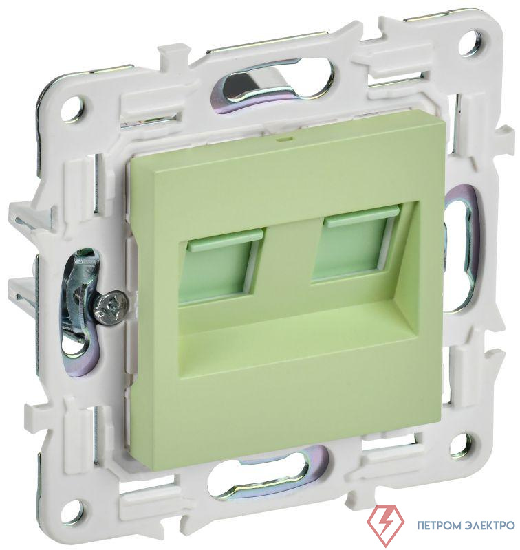Розетка компьютерная двойная RJ45 кат.5E SKANDY SK-K03G мятный IEK SK-K20-1-K06
