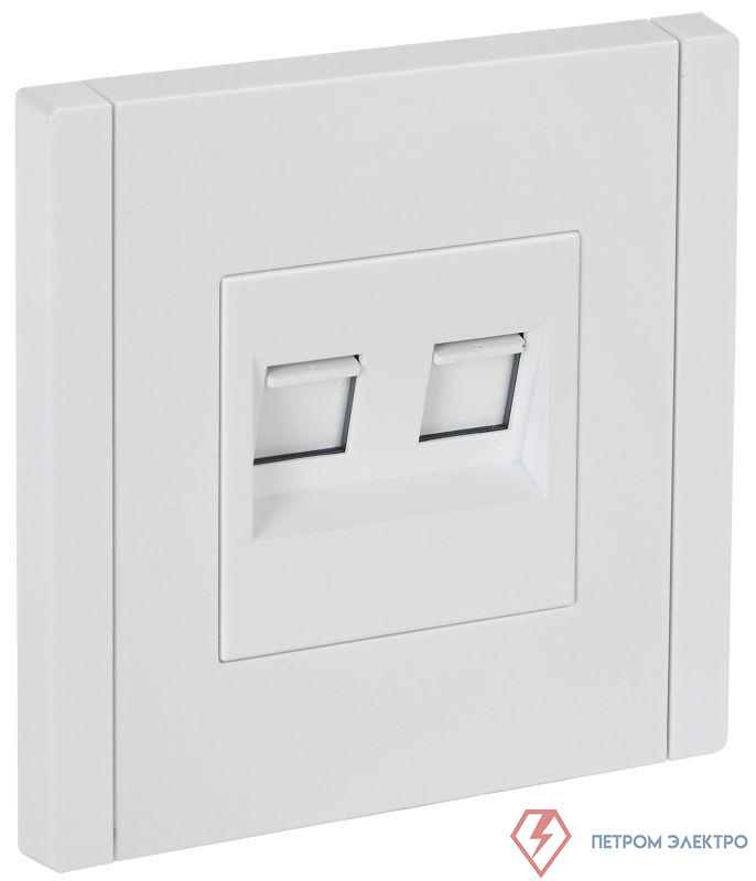 Розетка компьютерная 2-м RJ45 кат.5E FORTE&PIANO FP233 бел. IEK FP-K20-1-K01