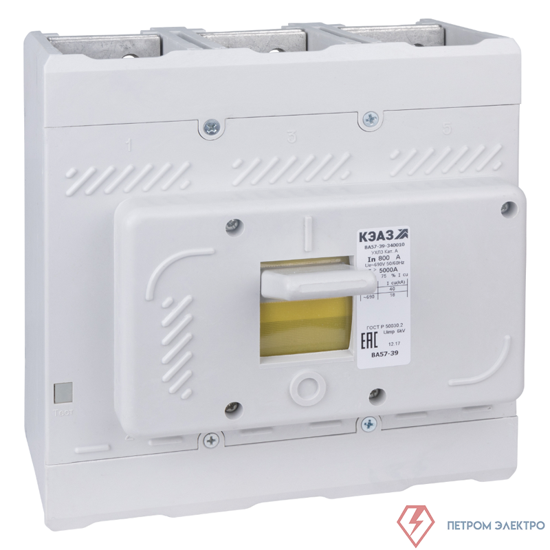 Выключатель автоматический 3п 250А 2500Im 40кА ВА57-39-340010 УХЛ3 690В AC КЭАЗ 109876