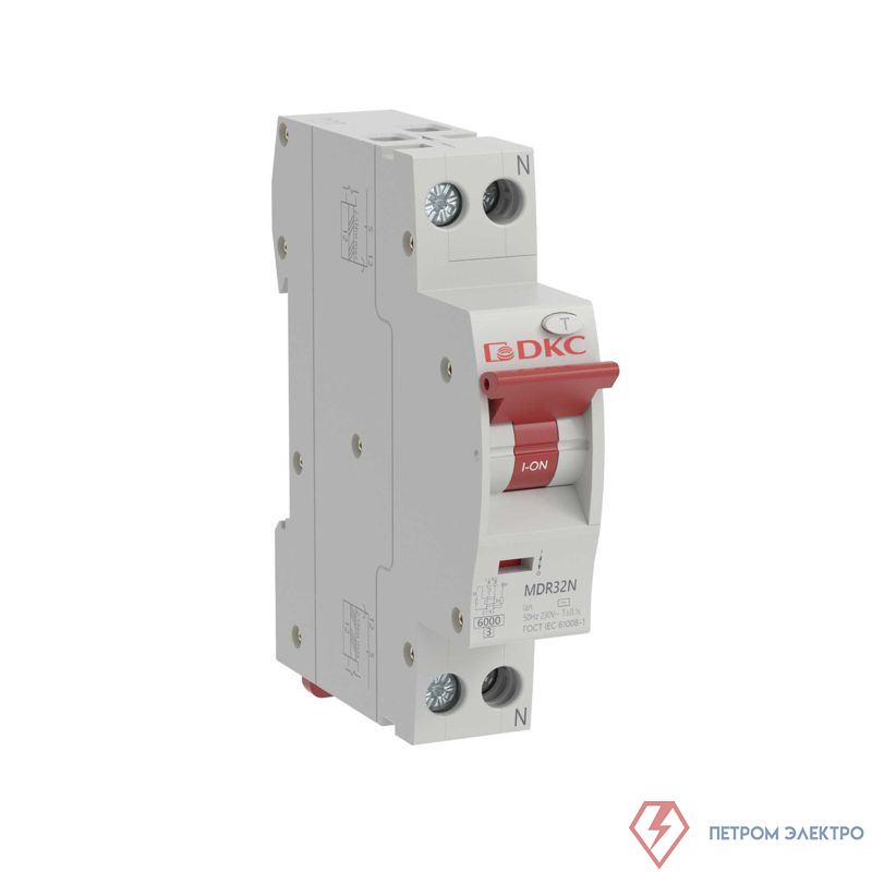 Выключатель компактный автоматический дифференциального тока YON max MDR 1P+N 30мА 32A C 6кА тип А YON MDR32N-1N2C32-A