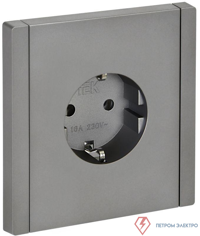 Розетка СП FORTE&PIANO FP516 16А с заземл. без защ. шторок винт. крепл. сталь IEK FP-R11-16-K46