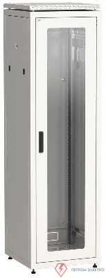 Шкаф сетевой 19дюйм LINEA N 42U 600х600мм стеклянная передняя дверь задняя металлическая сер. ITK LN35-42U66-GM