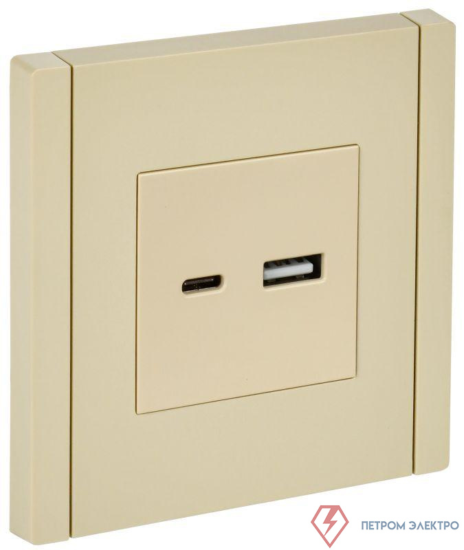 Розетка USB A+C 3.1А FORTE&PIANO FP450 ваниль IEK FP-U22-D31-K10