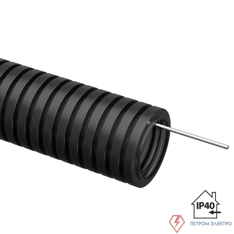 Труба гофрированная ПНД d16мм с протяжкой черн. (уп.100м) TOKOV ELECTRIC TKE-PND16-BL-100