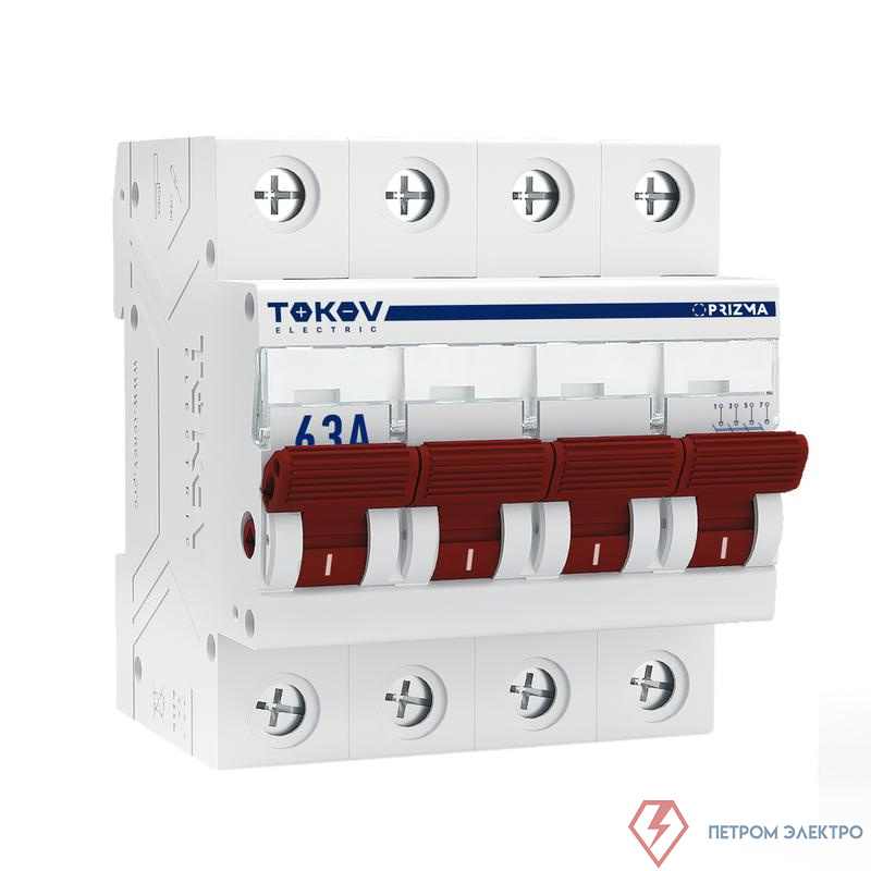 Выключатель нагрузки модульный 4П 63А TOKOV Electric TKE-PZ60-MDSI-4-63