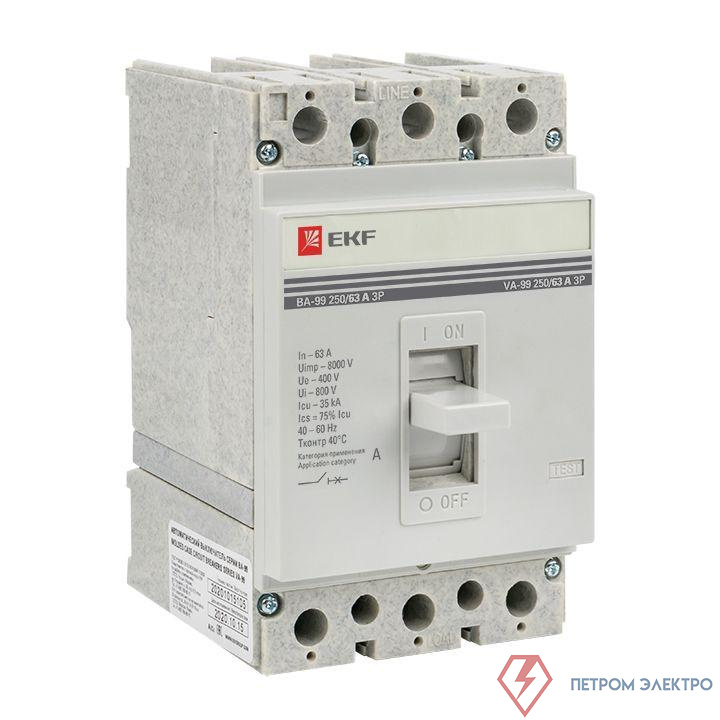 Выключатель автоматический 3п 250/63А 35кА ВА-99 PROxima EKF mccb99-250-63