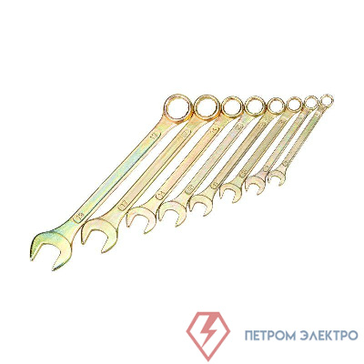Набор ключей комбинированных 8-11 13 14 17 19мм 8 предметов цинк желт. Rexant 12-5842-2