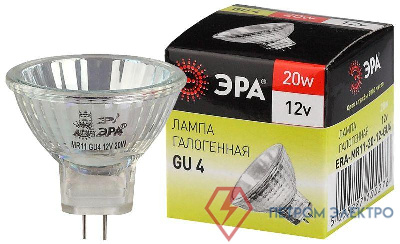 Лампа галогенная GU4-MR11-20W-12V-30Cl ЭРА C0027361