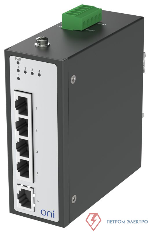 Коммутатор промышленный неуправляемый ISU-430 Ethernet 5 портов 10/100BaseT разъем RJ45 24В AC/12/24/48В DC с резервированием ONI ISU-430-5FE0000000000