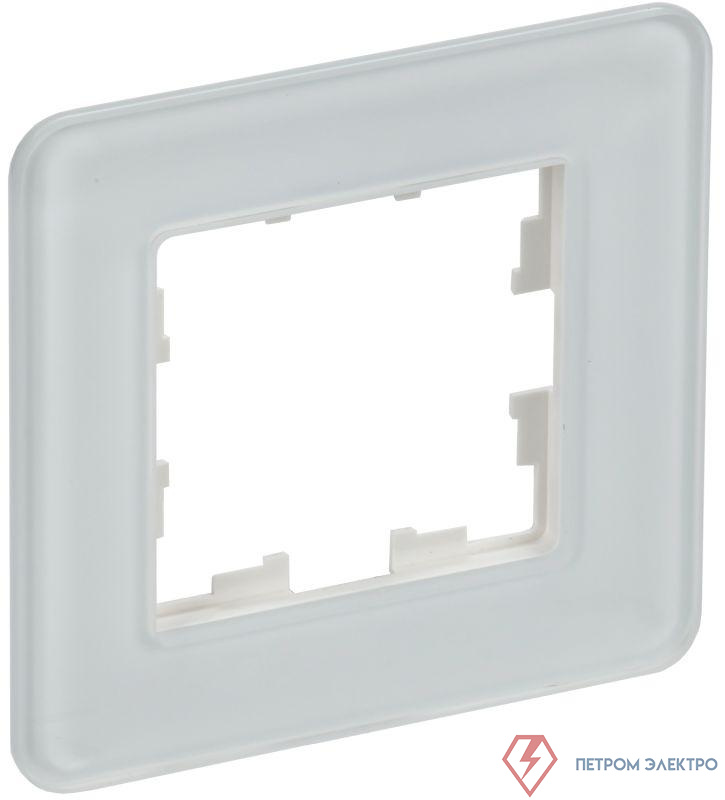 Рамка 1-м BRITE РУ-1-2-Бр стекло бел. RE IEK BR-M12-G-41-K01