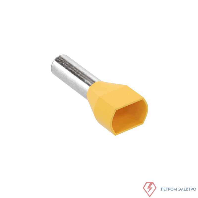 Наконечник-гильза двойная с изолир.фланцем 6кв.мм (НШВИ2) желт. DKC IFD2-6.0-14YW