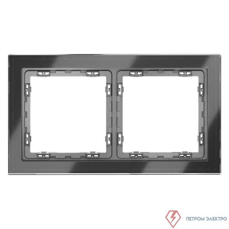 Рамка 2-м S70 стеклян. графит Voltum VLS110207