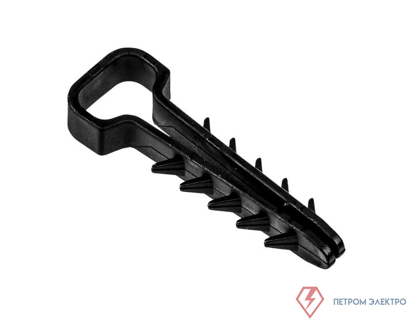Дюбель-хомут PCD-F 05х10-45-100BL для плоского кабеля PA6.6 черн. (уп.100шт) JazzWay 5054981