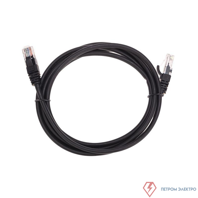 Патч-корд U/UTP CAT 5e RJ45-RJ45 26AWG LSZH черн. 2м Rexant 02-0102-2