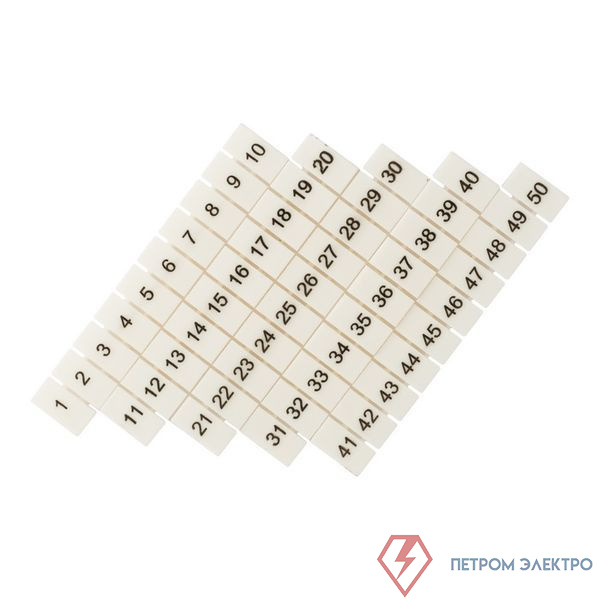 Маркеры для UT/ST/Push-in 6 с нумерацией 1-50 (уп.100шт) EKF zb-st-6-1-50