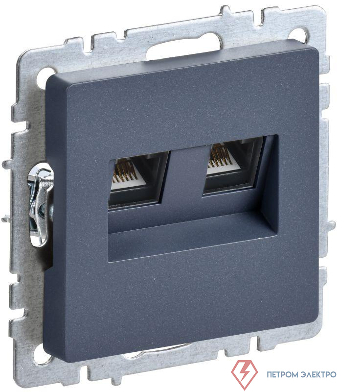 Розетка компьютерная 2-м СП BRITE RJ45 кат.5E РК10-2-БрМ механизм маренго IEK BR-K20-1-K35