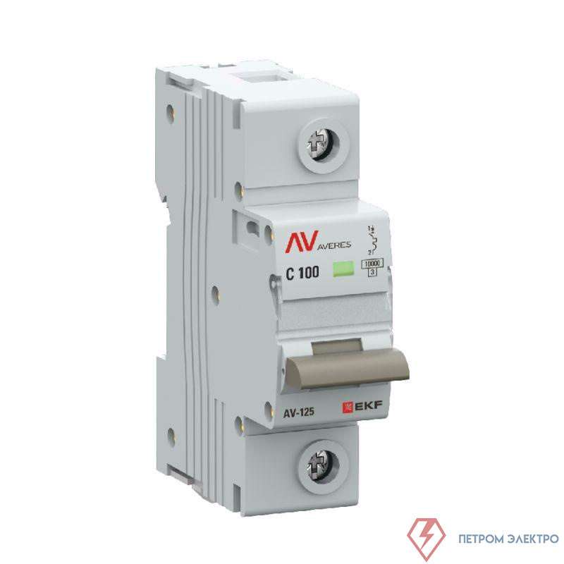 Выключатель автоматический 1п C 100А 10кА AV-125 AVERES EKF mcb125-1-100C-av