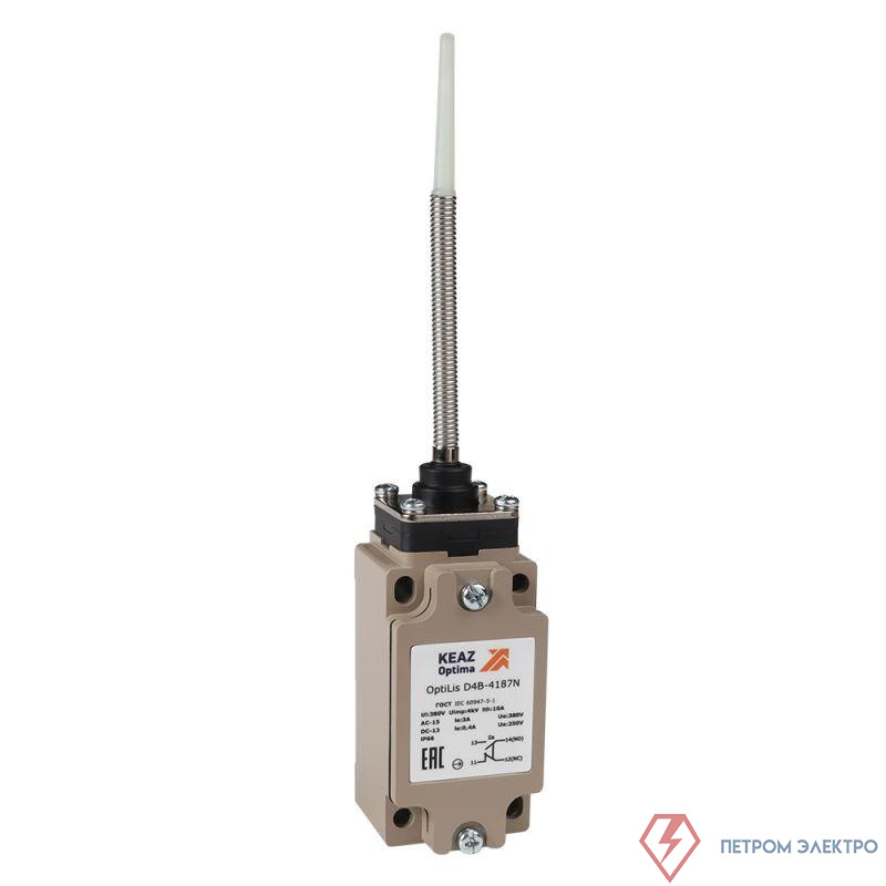Выключатель концевой OptiLiS D4B-4186N пружина с наконечником метал. EN 50041 XCKJ109H29 КЭАЗ 365336