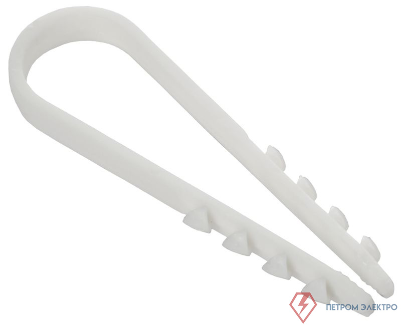 Дюбель-хомут 11х18мм для круглого кабеля нейлон бел. (уп.100шт) GENERICA UDH13-11-18-100-K01-G