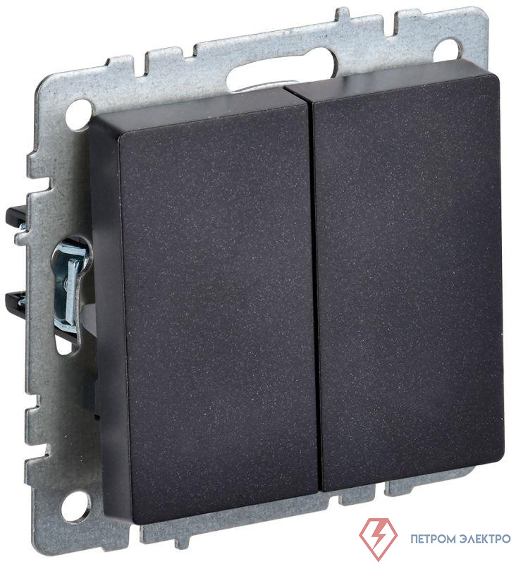 Выключатель проходной 2-кл. СП BRITE ВС10-2-6-БрЧ 10А механизм черн. IEK BR-V22-0-10-K02
