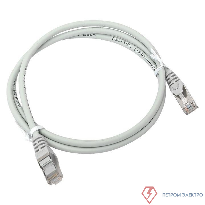 Патч-корд кат.5E FTP экранир. LSZH сер. 1.0м TERACOM PRO EKF TRP-5EFTP-LSH-1M-GY
