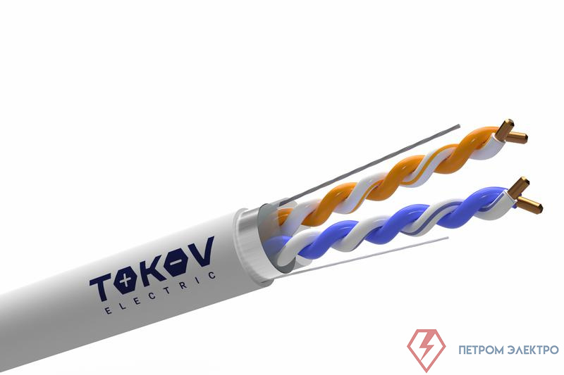 Кабель витая пара F/UTP 2х2х24AWG кат.5E PVC indoor 305м (м) TOKOV ELECTRIC TKE-C06-F22-5E-305-PVC