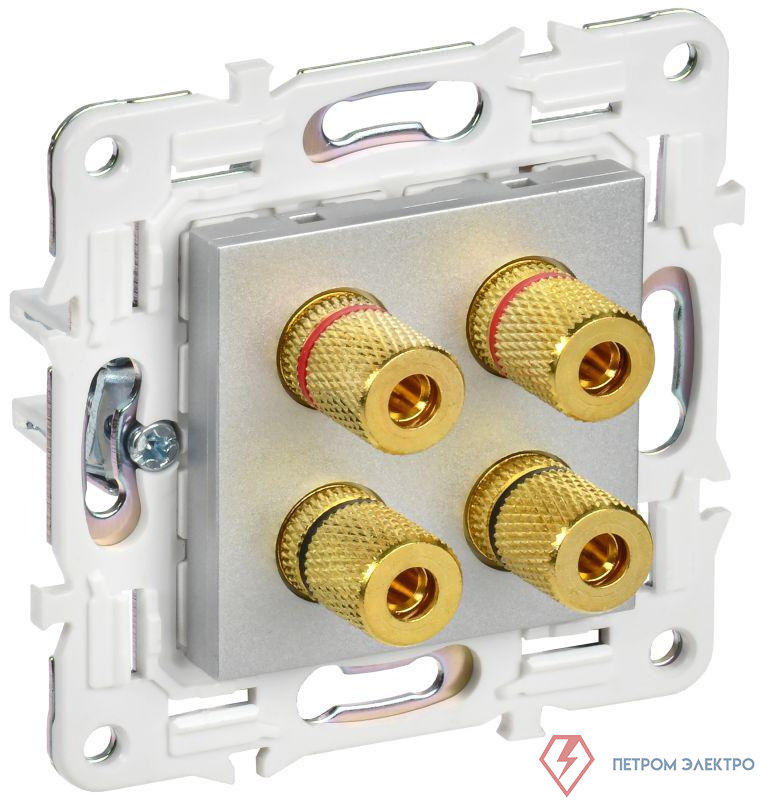 Аудиорозетка 4-м SKANDY SK-A01S серебр. IEK SK-S40-K23