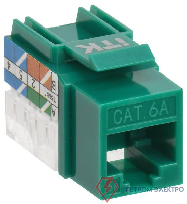 Модуль Keystone Jack кат.6A UTP 110 IDC 90град. зел. ITK CS1-1C6AU-11-02