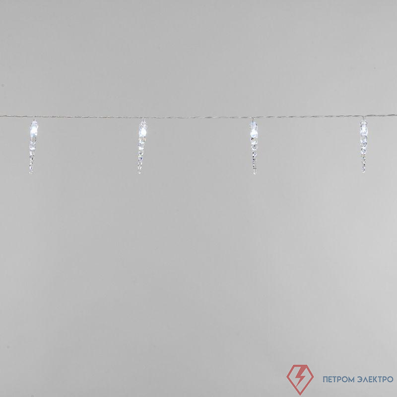 Гирлянда светодиодная "Сосульки" 1.5м 10LED бел. 0.1Вт IP20 провод ПВХ прозр. элементы питания 2хAA (не в компл.) Neon-Night 303-094
