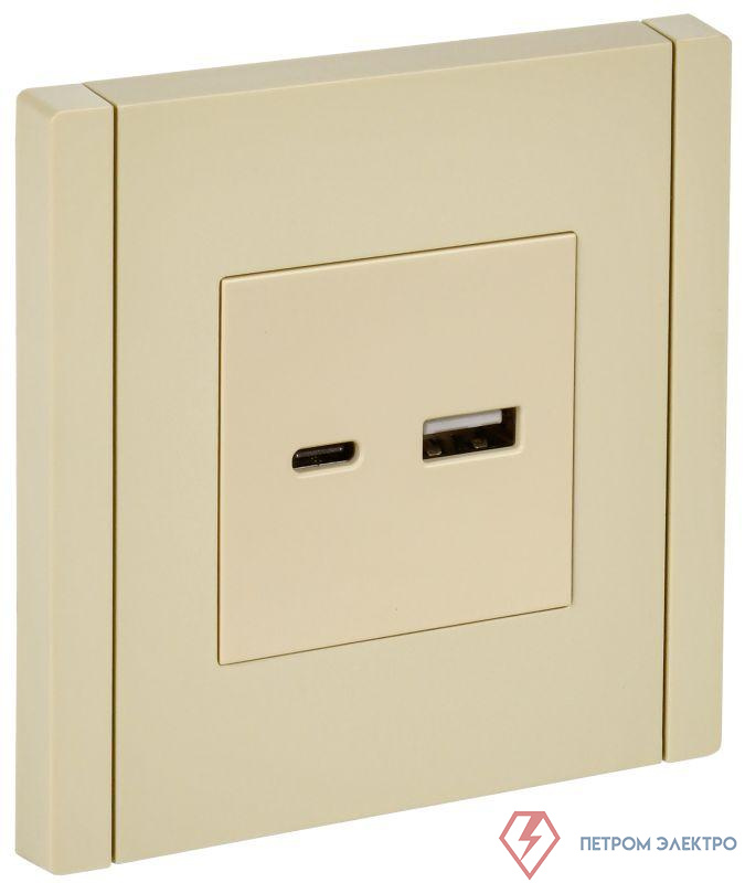 Розетка USB A+C 18Вт FORTE&PIANO FP451 ваниль IEK FP-U22-018-K10