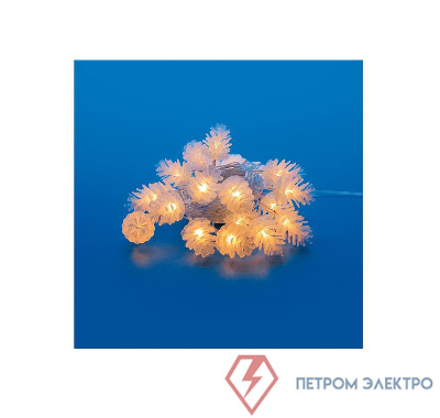 Гирлянда LED "Шишки" ULD-S0500-050/DTA WARM WHITE IP20 PINE CONES 5м 50 диодов тепл. бел. свет провод прозр. Uniel UL-00007192