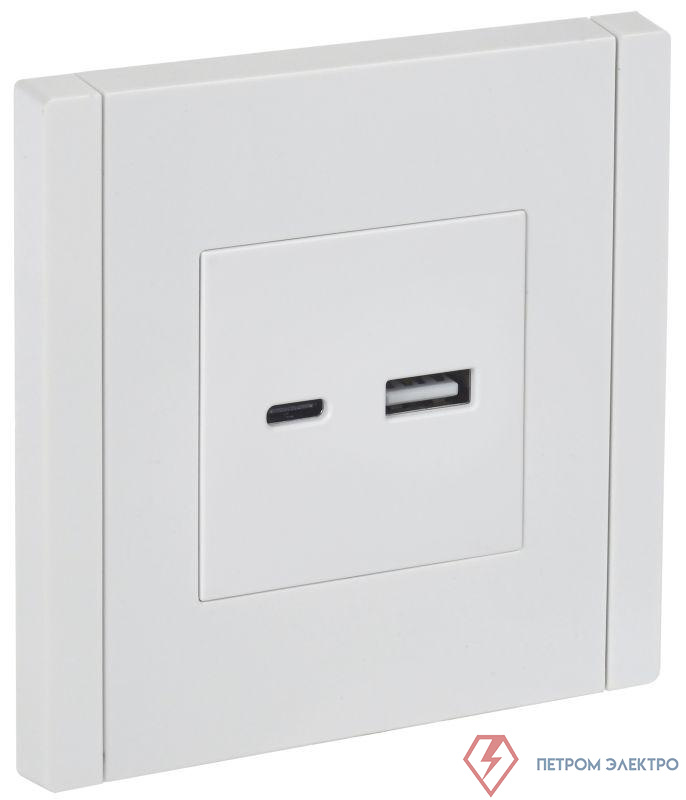 Розетка USB A+C 3.1А FORTE&PIANO FP250 бел. IEK FP-U22-D31-K01